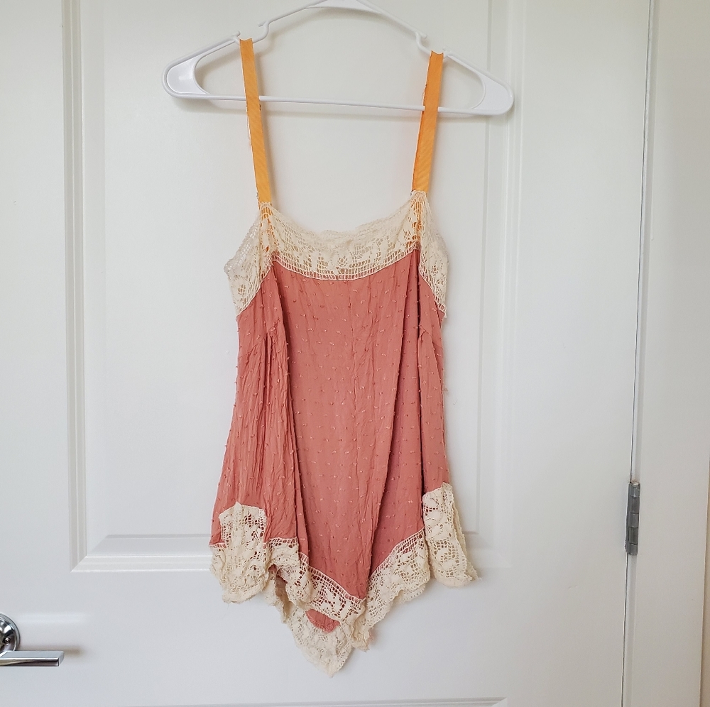 Kori Coral Sleeveless Tunic with Lace